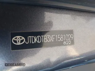 2015 Toyota Prius One with VIN JTDKDTB3XF1581029, listed as a IAAI auction lot 41335950 with 205,490 mi miles and . Bid and sale history available at carsss.com. Image 9.