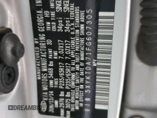 2015 Kia Sorento LX with VIN 5XYKTDA71FG607305, listed as a Copart auction lot 45190415 with 93,535 mi miles and Salvage Title. Bid and sale history available at carsss.com. Image 13.