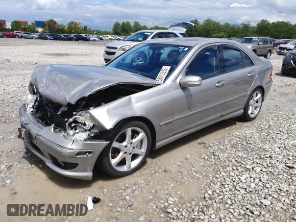 2007 Mercedes-Benz C 230 Sport with VIN WDBRF52H77E026905, listed as a Copart auction lot 58012235 with 148,975 mi miles and Salvage title. Bid and sale history available at DreamBid. Image 1.