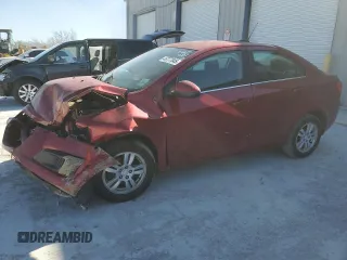 2015 Chevrolet Sonic LT with VIN 1G1JC5SH2F4103779, listed as a Copart auction lot 46777045 with 107,512 mi miles and Salvage title. Bid and sale history available at DreamBid. Image 1.