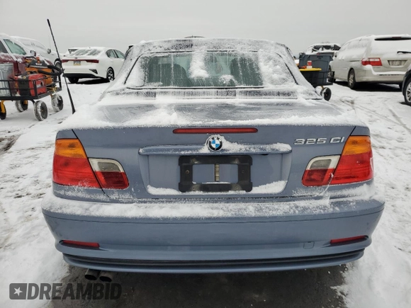 2003 BMW 3 Series 325Ci with VIN WBABS33453PG91055, listed as a Copart auction lot 44337445 with 177,804 mi miles and Clean Title. Bid and sale history available at carsss.com. Image 6.