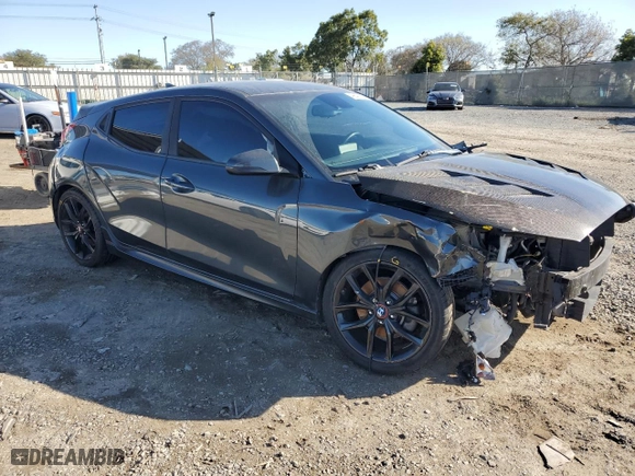 2019 Hyundai Veloster Turbo R-Spec with VIN KMHTH6AB7KU020391, listed as a Copart auction lot 49840155 with 116,984 mi miles and Salvage Title. Bid and sale history available at carsss.com. Image 4.