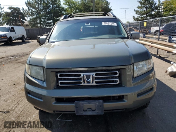 2007 Honda Ridgeline RTL w/Leather with VIN 2HJYK16587H531177, listed as a Copart auction lot 70881344 with 196,938 mi miles and Salvage Title. Bid and sale history available at carsss.com. Image 5.