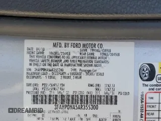2010 Ford Fusion SE with VIN 3FAHP0HA5AR355300, listed as a Copart auction lot 64214665 with 59,852 mi miles and Clean title. Bid and sale history available at DreamBid. Image 12.