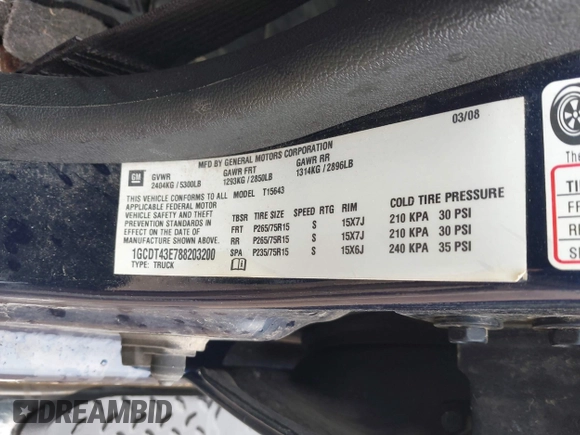 2008 Chevrolet Colorado z VIN 1GCDT43E788203200, wystawiony jako IAAI lot #41964031 z przebiegiem 189 622 mil mil oraz . Historia ofert i sprzedaży dostępna na DreamBid. Obrazek 9.