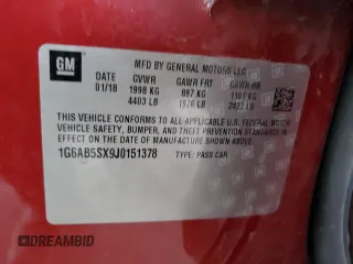 2018 Cadillac ATS Luxury RWD z VIN 1G6AB5SX9J0151378, wystawiony jako Copart lot #87946685 z przebiegiem 62 184 mil mil oraz Szkoda całkowita • Salvage title. Historia ofert i sprzedaży dostępna na DreamBid. Obrazek 12.