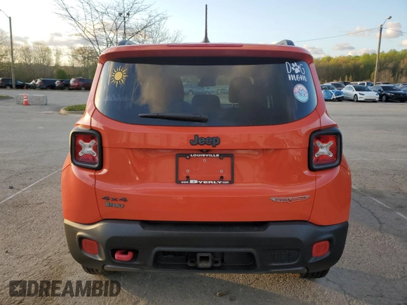 2016 Jeep Renegade Trailhawk with VIN ZACCJBCT9GPC70330, listed as a Copart auction lot 52934805 with 125,113 mi miles and Salvage title. Bid and sale history available at DreamBid. Image 6.