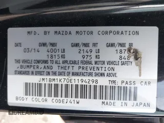 2014 Mazda 3 i Sport with VIN JM1BM1K70E1194298, listed as a IAAI auction lot 42048040 with 232,972 mi miles and . Bid and sale history available at carsss.com. Image 9.