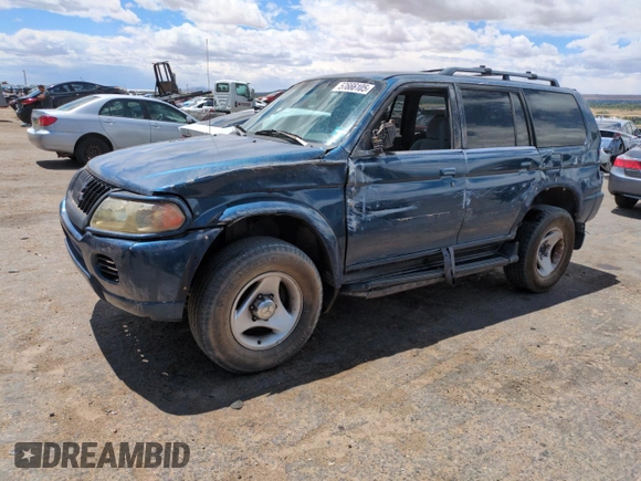 2001 Mitsubishi Montero ES z VIN JA4MT21H81P001568, wystawiony jako Copart lot #57666105 z przebiegiem 203 228 mil mil oraz Szkoda całkowita • Salvage title. Historia ofert i sprzedaży dostępna na DreamBid. Obrazek 1.