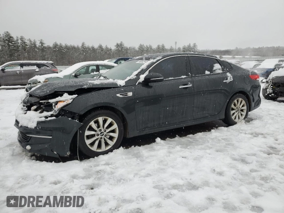 2016 Kia Optima EX with VIN 5XXGU4L36GG034257, listed as a Copart auction lot 46502445 with 114,801 mi miles and Salvage Title. Bid and sale history available at carsss.com. Image 1.