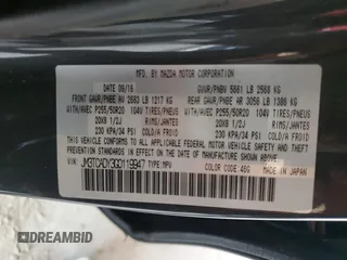 2016 Mazda CX-9 Grand Touring с VIN JM3TCADY3G0119947, выставлен на аукционе Copart как лот 57904515 с пробегом 94 251 миль миль и Списание • Salvage title. История ставок и продаж доступна на DreamBid. Изображение 12.