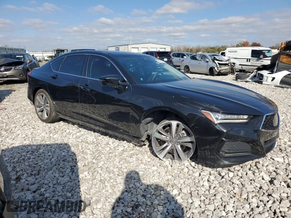 2021 Acura TLX w/Advance Package with VIN 19UUB5F66MA000591, listed as a Copart auction lot 79624574 with 18,339 mi miles and Salvage Title. Bid and sale history available at carsss.com. Image 4.
