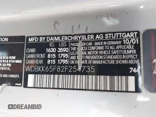 2002 Mercedes-Benz SLK 320 z VIN WDBKK65F82F254735, wystawiony jako IAAI lot #42135544 z przebiegiem 110 886 mil mil oraz . Historia ofert i sprzedaży dostępna na DreamBid. Obrazek 9.