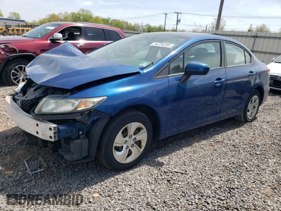 2014 Honda Civic LX with VIN 19XFB2F55EE244406, listed as a Copart auction lot 54234285 with 158,992 mi miles and Salvage Title. Bid and sale history available at carsss.com. Image 1.