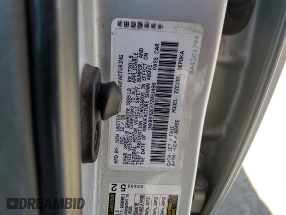2007 Toyota Corolla CE z VIN 1NXBR32E37Z851488, wystawiony jako Copart lot #69847634 z przebiegiem 159 590 mil mil oraz Szkoda całkowita • Salvage title. Historia ofert i sprzedaży dostępna na DreamBid. Obrazek 13.