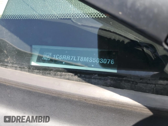 2021 Ram 1500 Warlock z VIN 1C6RR7LT8MS503076, wystawiony jako Copart lot #62397444 z przebiegiem Nie podano mil oraz Szkoda całkowita • Salvage title. Historia ofert i sprzedaży dostępna na DreamBid. Obrazek 12.