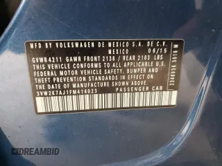 2015 Volkswagen Jetta S z VIN 3VW2K7AJ1FM414023, wystawiony jako Copart lot #60473115 z przebiegiem 129 374 mil mil oraz Nie do naprawy • Non repairable. Historia ofert i sprzedaży dostępna na DreamBid. Obrazek 13.