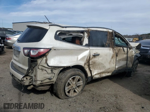 2015 Chevrolet Traverse LT z VIN 1GNKRHKD8FJ217786, wystawiony jako Copart lot #41459254 z przebiegiem Nie podano mil oraz Szkoda całkowita • Salvage title. Historia ofert i sprzedaży dostępna na DreamBid. Obrazek 3.