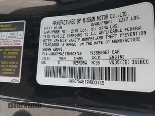 2007 Infiniti G35 z VIN JNKCV54E17M903745, wystawiony jako IAAI lot #42393586 z przebiegiem 109 889 mil mil oraz . Historia ofert i sprzedaży dostępna na DreamBid. Obrazek 9.