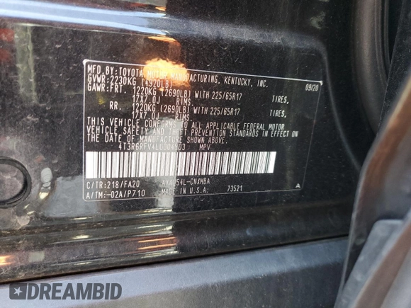 2020 Toyota RAV4 Hybrid XLE z VIN 4T3R6RFV4LU004503, wystawiony jako Copart lot #59967745 z przebiegiem 59 795 mil mil oraz Szkoda całkowita • Salvage title. Historia ofert i sprzedaży dostępna na DreamBid. Obrazek 13.