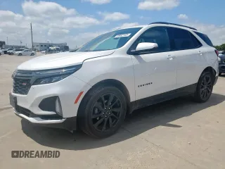 2023 Chevrolet Equinox RS z VIN 3GNAXWEG7PS138248, wystawiony jako Copart lot #55862165 z przebiegiem 24 499 mil mil oraz Szkoda całkowita • Salvage title. Historia ofert i sprzedaży dostępna na DreamBid. Obrazek 1.