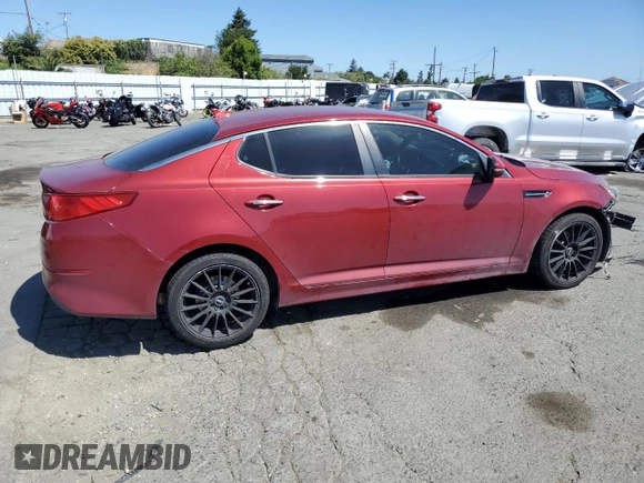 2014 Kia Optima LX with VIN 5XXGM4A76EG331211, listed as a Copart auction lot 61505605 with 152,275 mi miles and Salvage title. Bid and sale history available at DreamBid. Image 3.