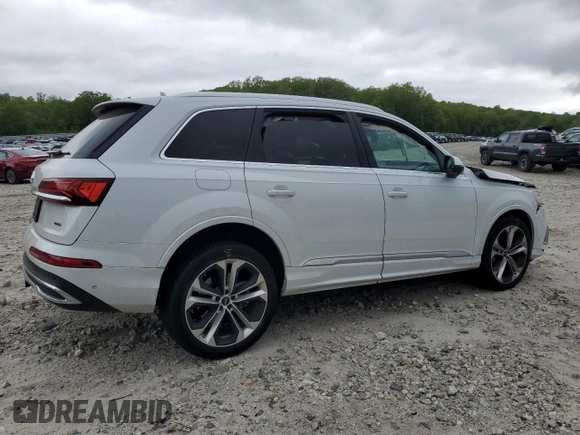 2023 Audi Q7 Premium Plus with VIN WA1LXBF72PD008932, listed as a Copart auction lot 57758555 with Not provided miles and Salvage title. Bid and sale history available at DreamBid. Image 3.