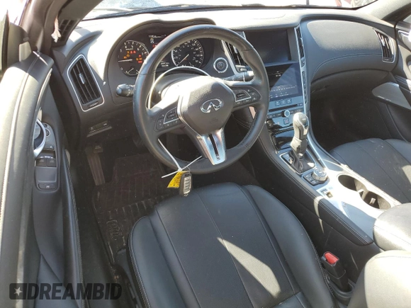 2022 Infiniti Q60 Luxe with VIN JN1EV7KKXNM600672, listed as a Copart auction lot 45350345 with 20,941 mi miles and Salvage Title. Bid and sale history available at DreamBid. Image 8.