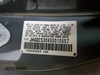 2005 Acura RSX Type S with VIN JH4DC53045S010557, listed as a Copart auction lot 56964515 with 142,601 mi miles and Salvage title. Bid and sale history available at DreamBid. Image 12.