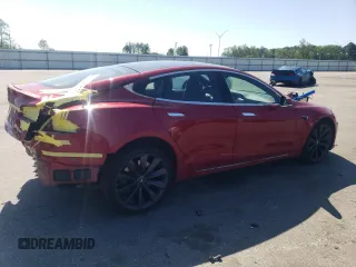 2017 Tesla Model S 100D with VIN 5YJSA1E24HF213343, listed as a Copart auction lot 52175575 with 72,502 mi miles and Salvage Title. Bid and sale history available at DreamBid. Image 3.