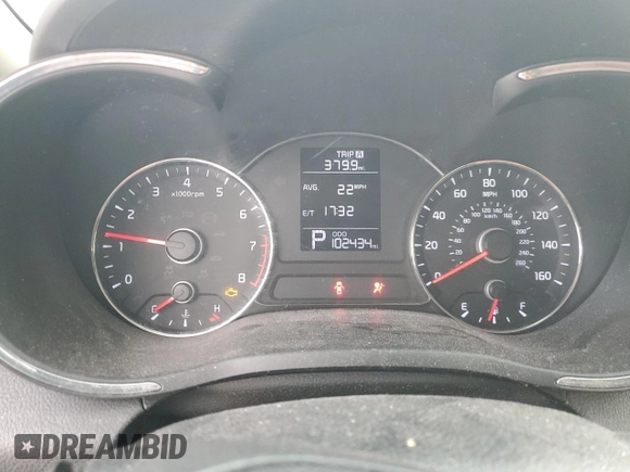 2016 Kia Forte LX with VIN KNAFK4A67G5595101, listed as a Copart auction lot 83314634 with 102,434 mi miles and Clean Title. Bid and sale history available at carsss.com. Image 9.