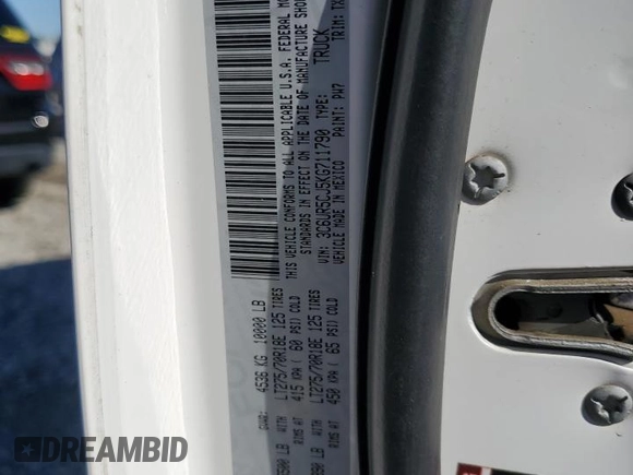 2019 Ram 2500 Tradesman with VIN 3C6UR5CJ5KG711790, listed as a Copart auction lot 88530595 with 0 mi miles and Salvage Title. Bid and sale history available at carsss.com. Image 14.