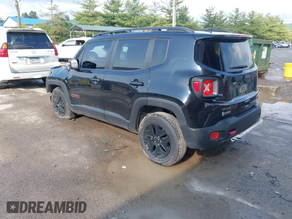 2018 Jeep Renegade Trailhawk with VIN ZACCJBCB4JPH13742, listed as a IAAI auction lot 42452388 with 60,897 mi miles and . Bid and sale history available at DreamBid. Image 3.