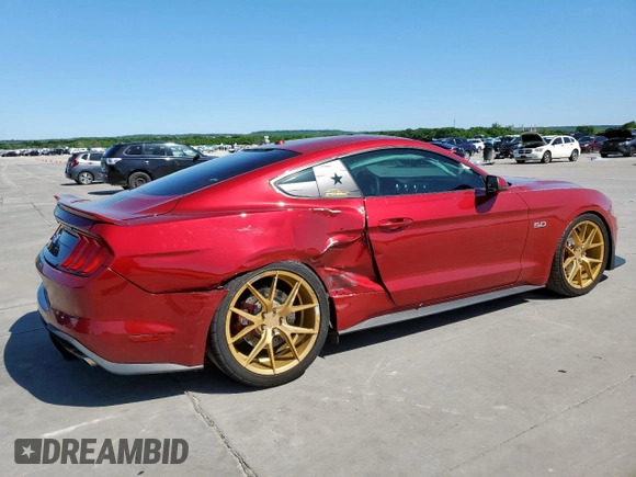 2019 Ford Mustang GT with VIN 1FA6P8CF4K5161211, listed as a Copart auction lot 53487895 with 46,877 mi miles and Salvage Title. Bid and sale history available at carsss.com. Image 3.