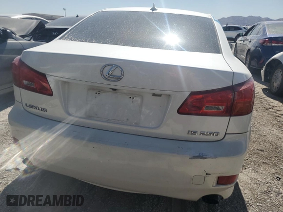 2008 Lexus IS 250 with VIN JTHBK26298508225, listed as a Copart auction lot 60341785 with 257,504 mi miles and Salvage title. Bid and sale history available at DreamBid. Image 6.