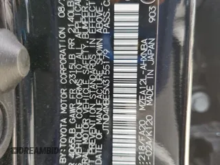 2022 Toyota Corolla SE with VIN JTND4MBE5N3155179, listed as a Copart auction lot 55984375 with Not Provided miles and Non Repairable. Bid and sale history available at DreamBid. Image 12.