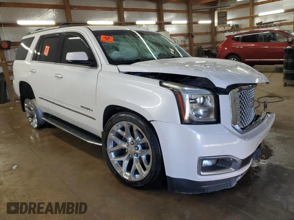 2017 GMC Yukon Denali with VIN 1GKS2CKJ0HR217831, listed as a Copart auction lot 48030555 with 163,050 mi miles and Salvage Title. Bid and sale history available at carsss.com. Image 4.
