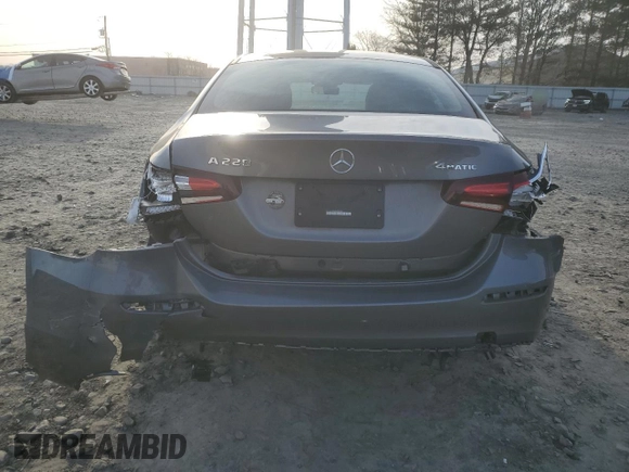 2022 Mercedes-Benz A 220 with VIN W1K3G4FB2NJ337365, listed as a Copart auction lot 44711455 with 29,537 mi miles and Salvage Title. Bid and sale history available at DreamBid. Image 6.