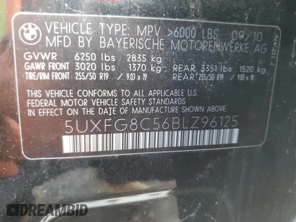 2011 BMW X6 50i z VIN 5UXFG8C56BLZ96125, wystawiony jako Copart lot #45690425 z przebiegiem 69 732 mil mil oraz Szkoda całkowita • Salvage title. Historia ofert i sprzedaży dostępna na DreamBid. Obrazek 12.