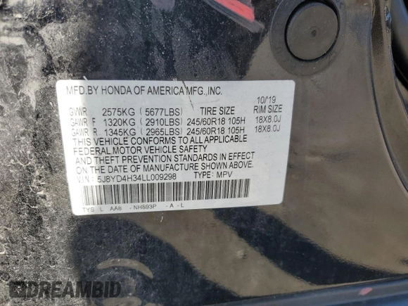 2020 Acura MDX z VIN 5J8YD4H34LL009298, wystawiony jako Copart lot #51628565 z przebiegiem 97 876 mil mil oraz Szkoda całkowita • Salvage title. Historia ofert i sprzedaży dostępna na DreamBid. Obrazek 13.