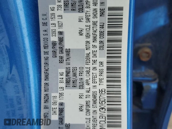2019 Toyota Yaris L z VIN 3MYDLBYV3KY507165, wystawiony jako Copart lot #57951855 z przebiegiem 55 476 mil mil oraz Szkoda całkowita • Salvage title. Historia ofert i sprzedaży dostępna na DreamBid. Obrazek 12.
