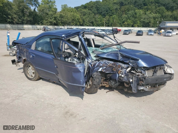 2003 Kia Spectra with VIN KNAFB121135213382, listed as a Copart auction lot 68628204 with 0 mi miles and Salvage Title. Bid and sale history available at carsss.com. Image 4.