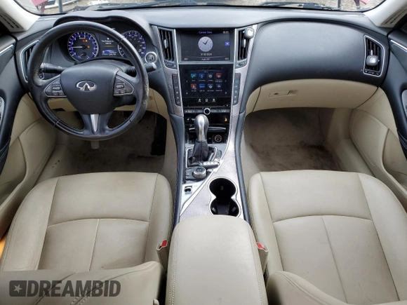 2015 Infiniti Q50 Premium with VIN JN1BV7AP6FM356004, listed as a Copart auction lot 86213714 with 79,496 mi miles and Salvage title. Bid and sale history available at DreamBid. Image 8.