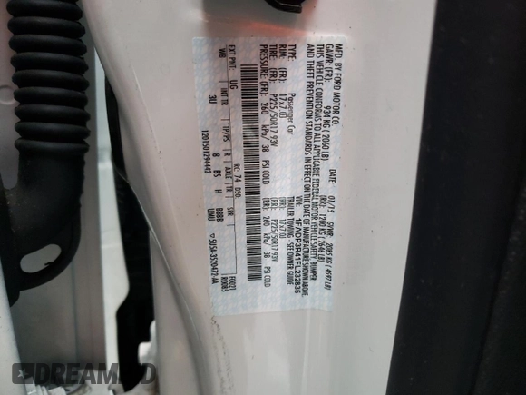2015 Ford Focus Electric z VIN 1FADP3R41FL232835, wystawiony jako Copart lot #70969312 z przebiegiem 39 606 mil mil oraz . Historia ofert i sprzedaży dostępna na DreamBid. Obrazek 14.