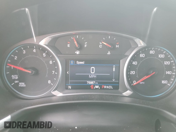 2021 Chevrolet Equinox LT with VIN 2GNAXUEV5M6127021, listed as a Copart auction lot 69222764 with 75,867 mi miles and Salvage Title. Bid and sale history available at DreamBid. Image 9.