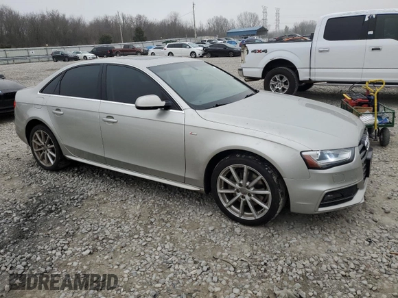 2014 Audi A4 Premium Plus with VIN WAUFFAFLXEN007111, listed as a Copart auction lot 44054545 with 184,055 mi miles and Salvage Title. Bid and sale history available at carsss.com. Image 4.