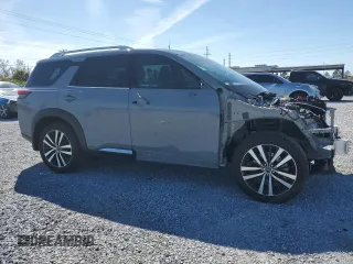 2024 Nissan Pathfinder Platinum with VIN 5N1DR3DH3RC233340, listed as a Copart auction lot 46373455 with 14,057 mi miles and Salvage title. Bid and sale history available at DreamBid. Image 4.