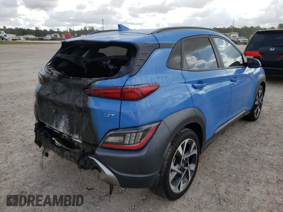 2022 Hyundai Kona Limited with VIN KM8K53A38NU794410, listed as a Copart auction lot 52525342 with 18,825 mi miles and Salvage Title. Bid and sale history available at carsss.com. Image 4.