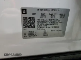 2018 Chevrolet Traverse Premier z VIN 1GNERKKW8JJ109978, wystawiony jako Copart lot #51374415 z przebiegiem 147 029 mil mil oraz Szkoda całkowita • Salvage title. Historia ofert i sprzedaży dostępna na DreamBid. Obrazek 15.