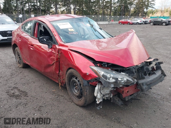 2015 Mazda 3 i SV with VIN JM1BM1T70F1222049, listed as a IAAI auction lot 41308957 with Not Provided miles. Bid and sale history available at carsss.com. Image 1.